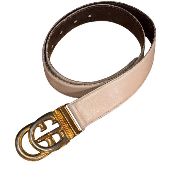 Gucci Leather Belt Double G Buckle Women’s size 80 US 26/4 Italy Vintage - Picture 3 of 13